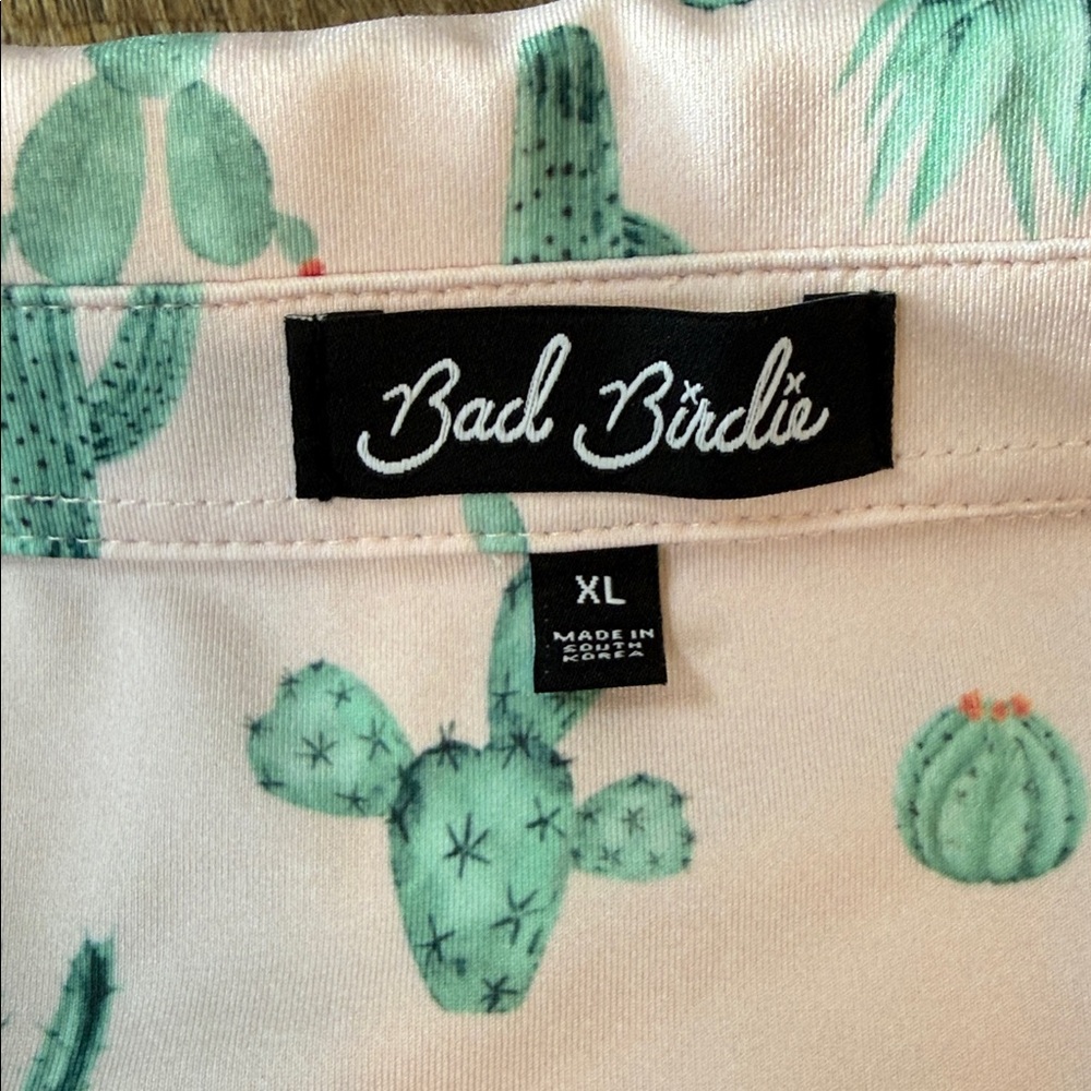 Bad Birdie Men’s Thorn In Your Side Cactus Print Performance Golf Polo Size XL - Picture 3 of 12
